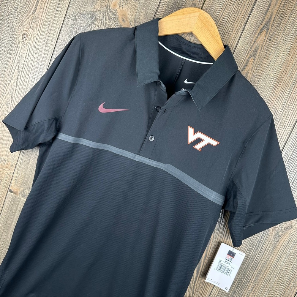 Nike Black Polo Shirt with Maroon and Gray Accents